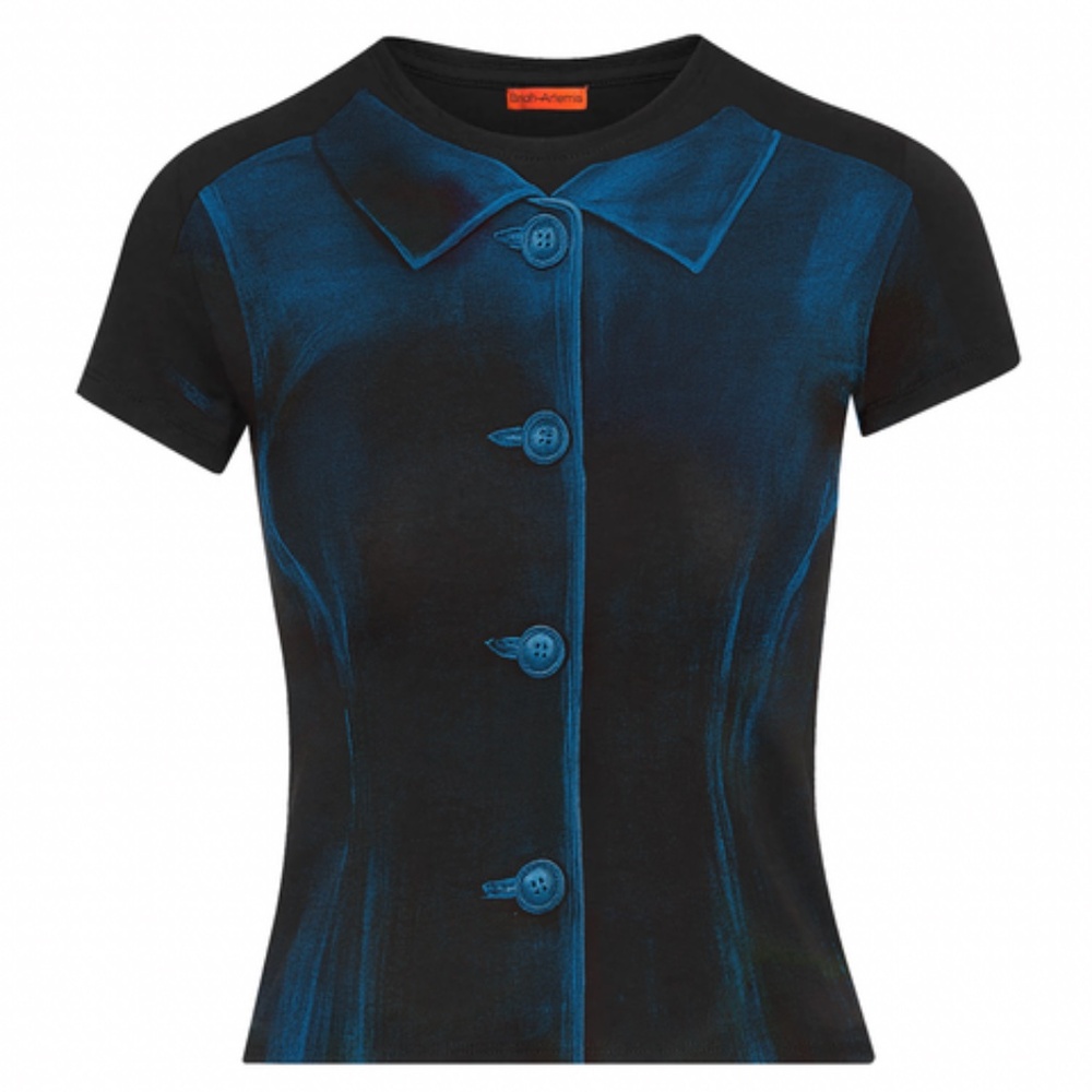 Women's Blue and Black T-Shirt